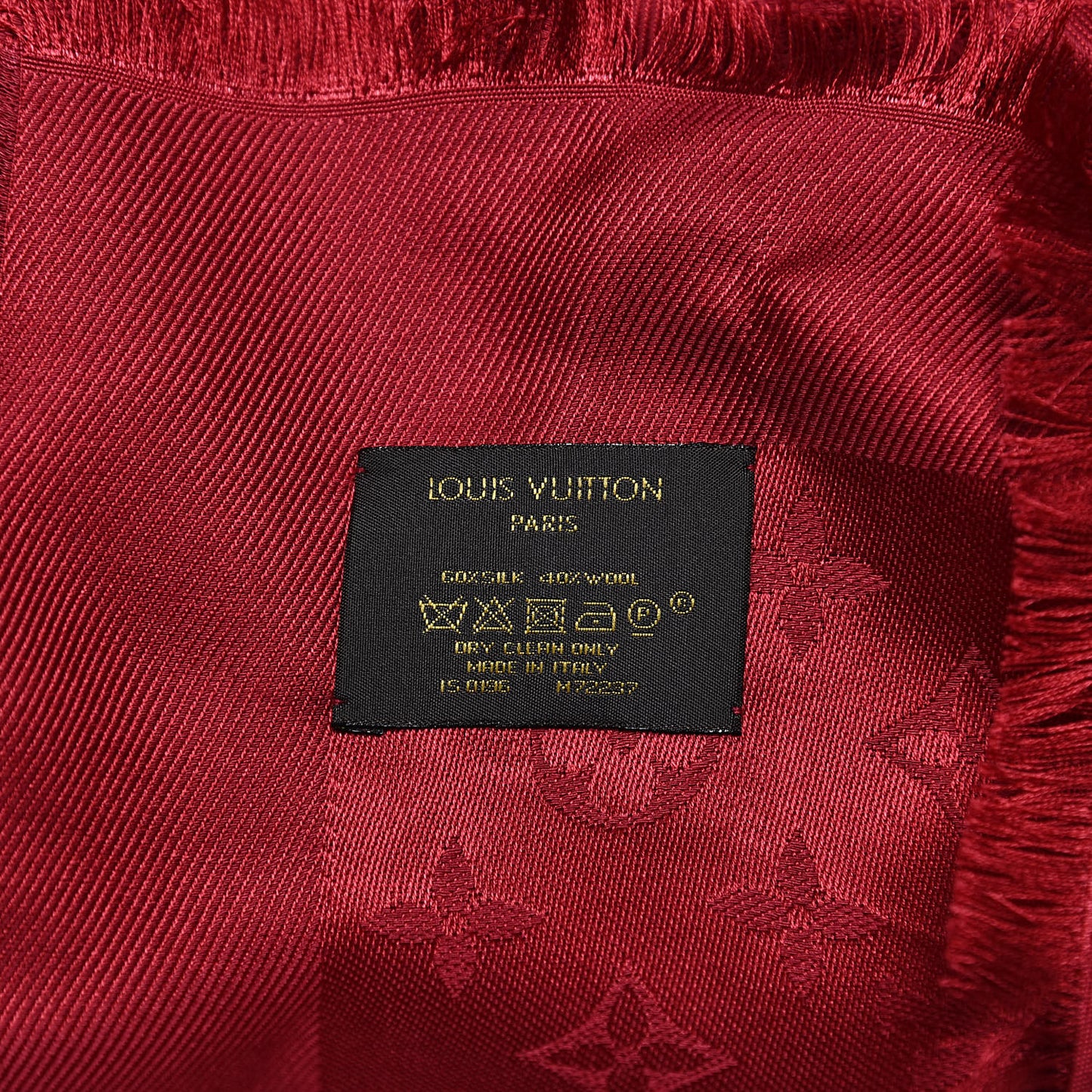 Silk Wool Monogram Shawl Pomme D'Amour