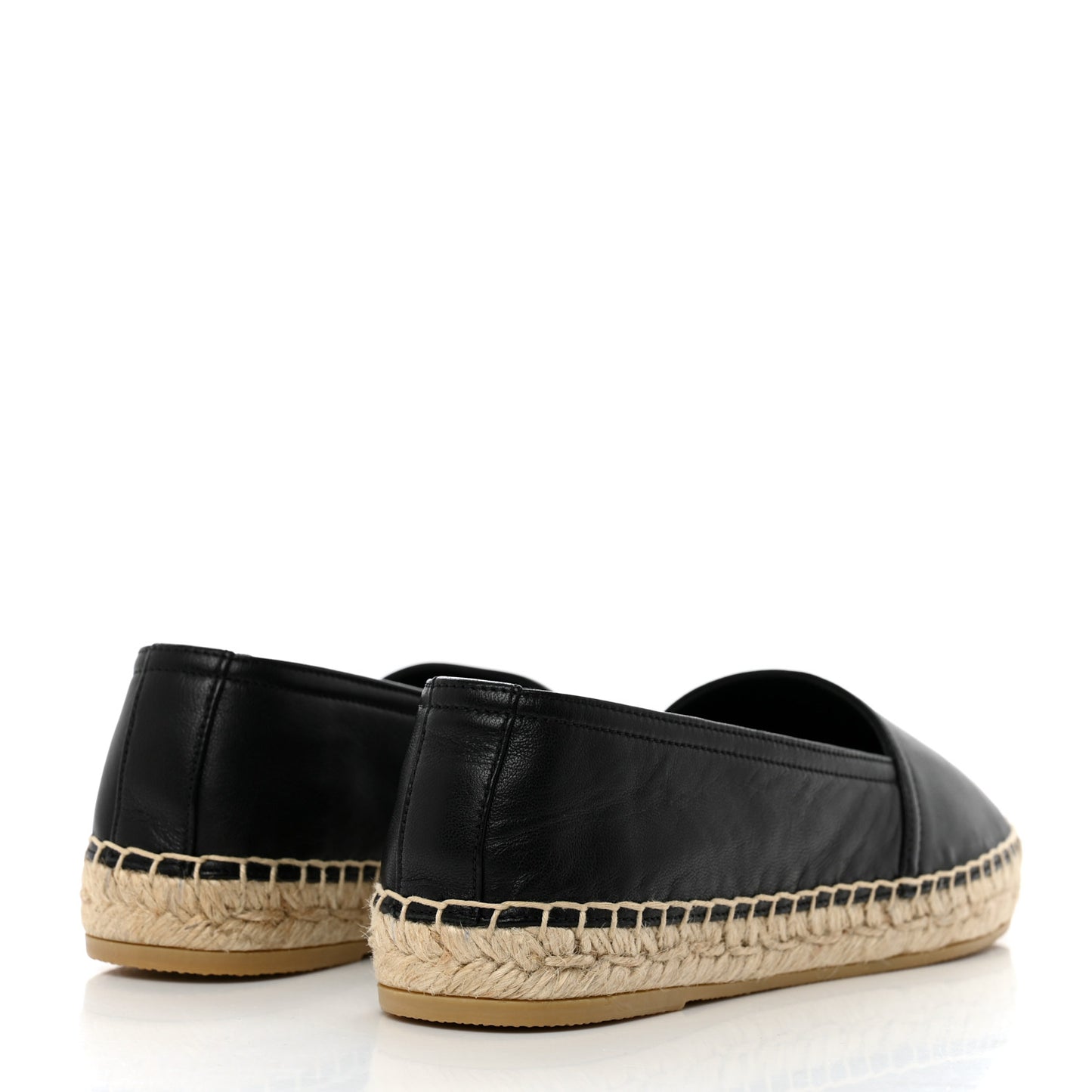 Lambskin Monogram Espadrilles 36 Black