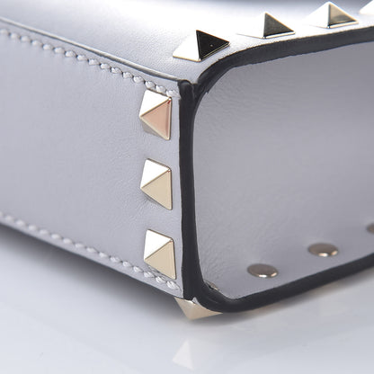 Valentino Garavani Vitello Mini Rockstud Flip Lock Crossbody Bag Pastel Grey 9 of 9