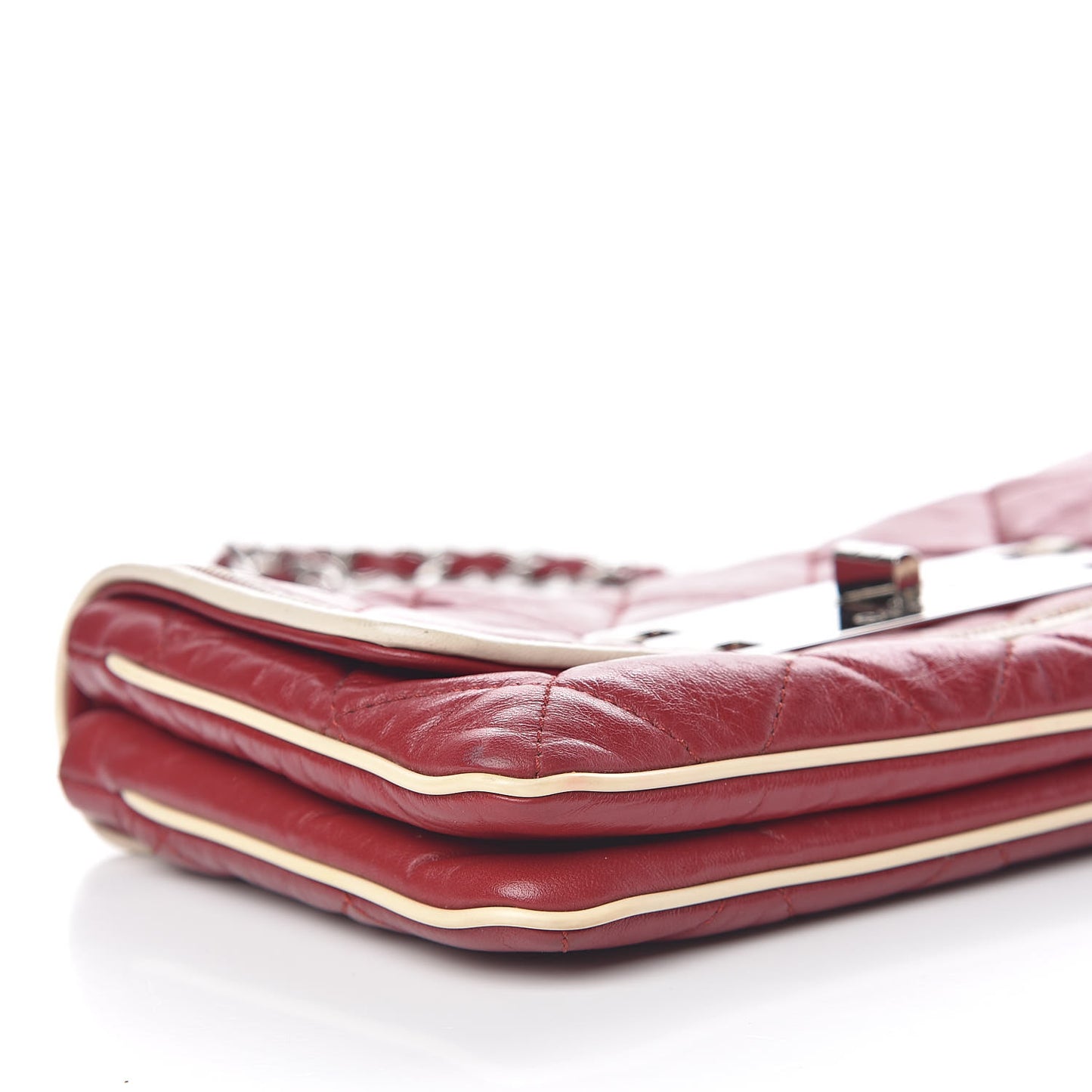 Lambskin Quilted East West Flap Red