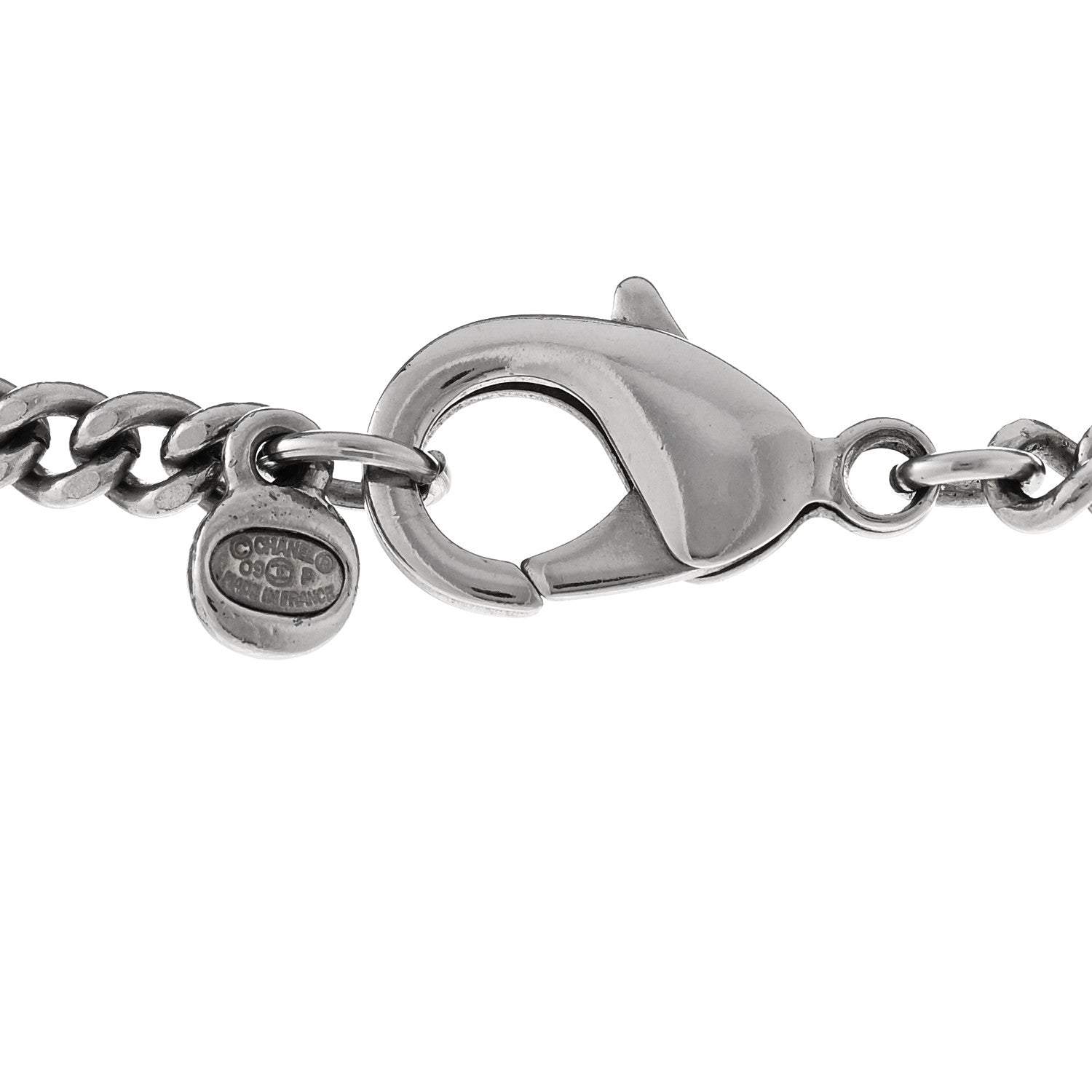 Chanel Dog Tag CC Necklace Silver 5 of 5