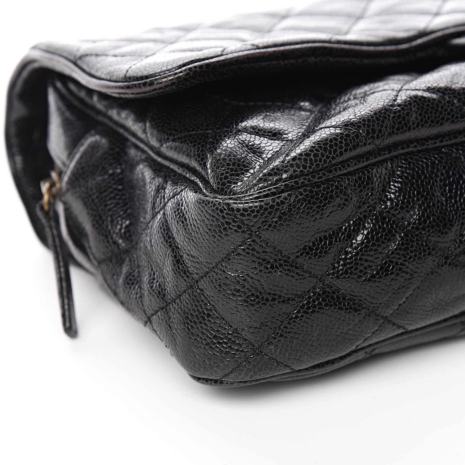 Chanel Crumpled Grained Calfskin Quilted Large Shiva Flap Black 8 of 10