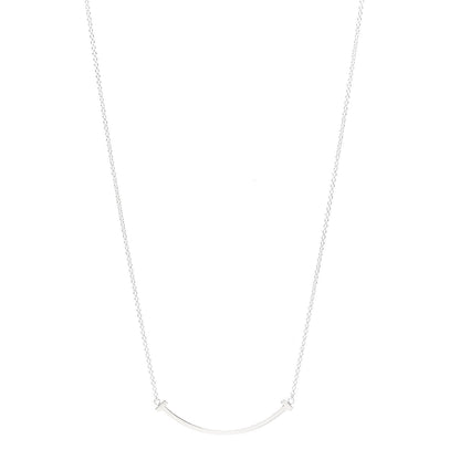 Tiffany Sterling Silver Small T Smile Pendant Necklace 1 of 6