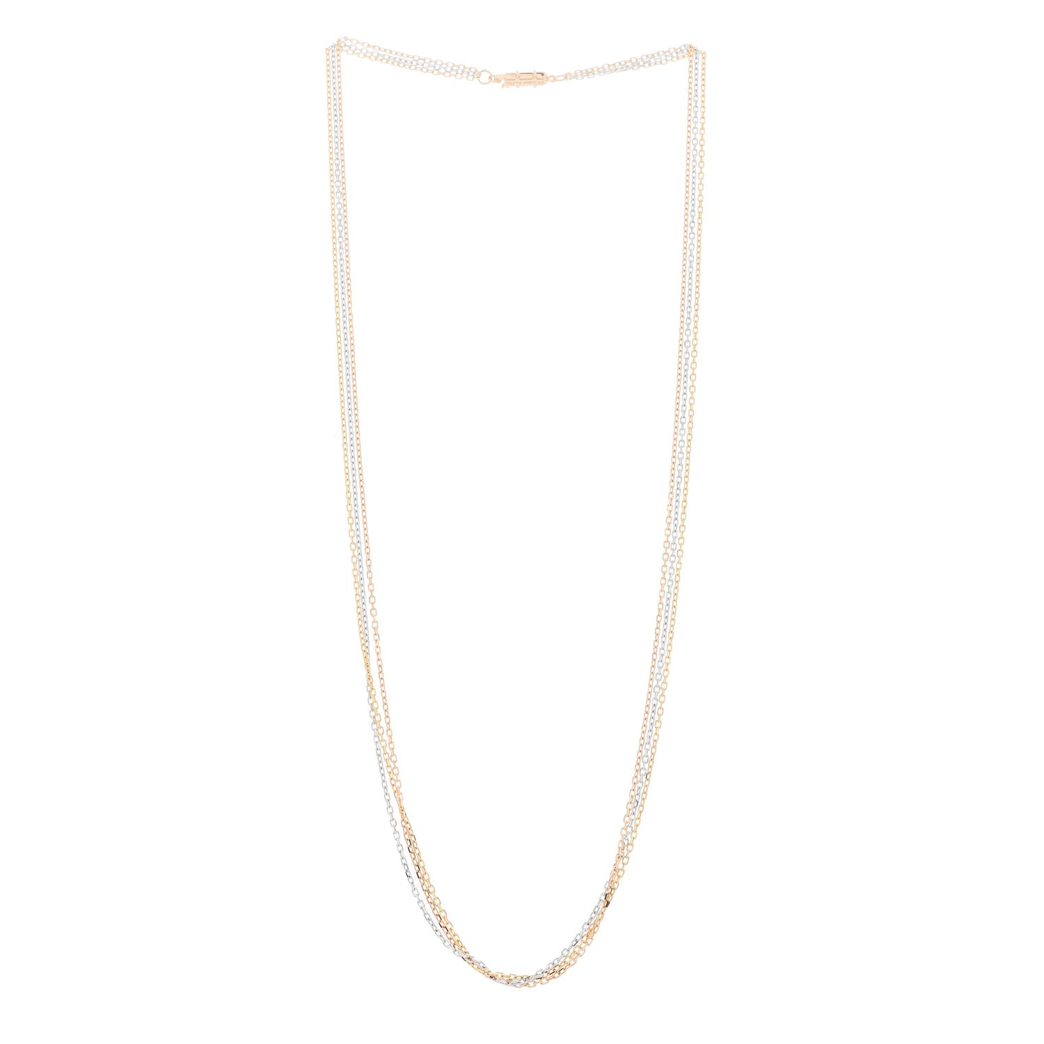 Cartier 18K Pink Yellow White Gold Three Chain Necklace 3 of 6