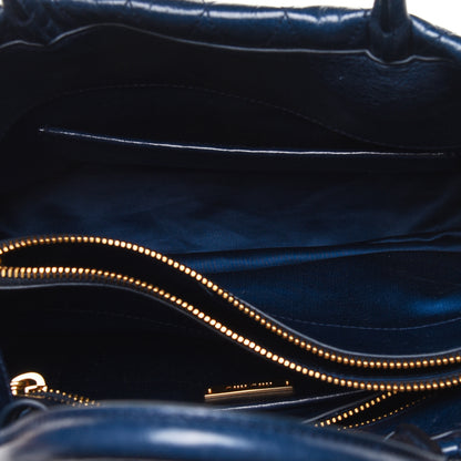 Miu Miu Vitello Shine Trapuntata Top Handle Tote Bluette 5 of 6