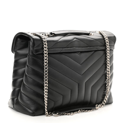 Saint Laurent Calfskin Y Quilted Monogram Medium Loulou Chain Satchel Black 3 of 9