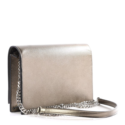 Saint Laurent Grain De Poudre Classic Monogram Kate Tassel Chain Wallet Piombo 2 of 10