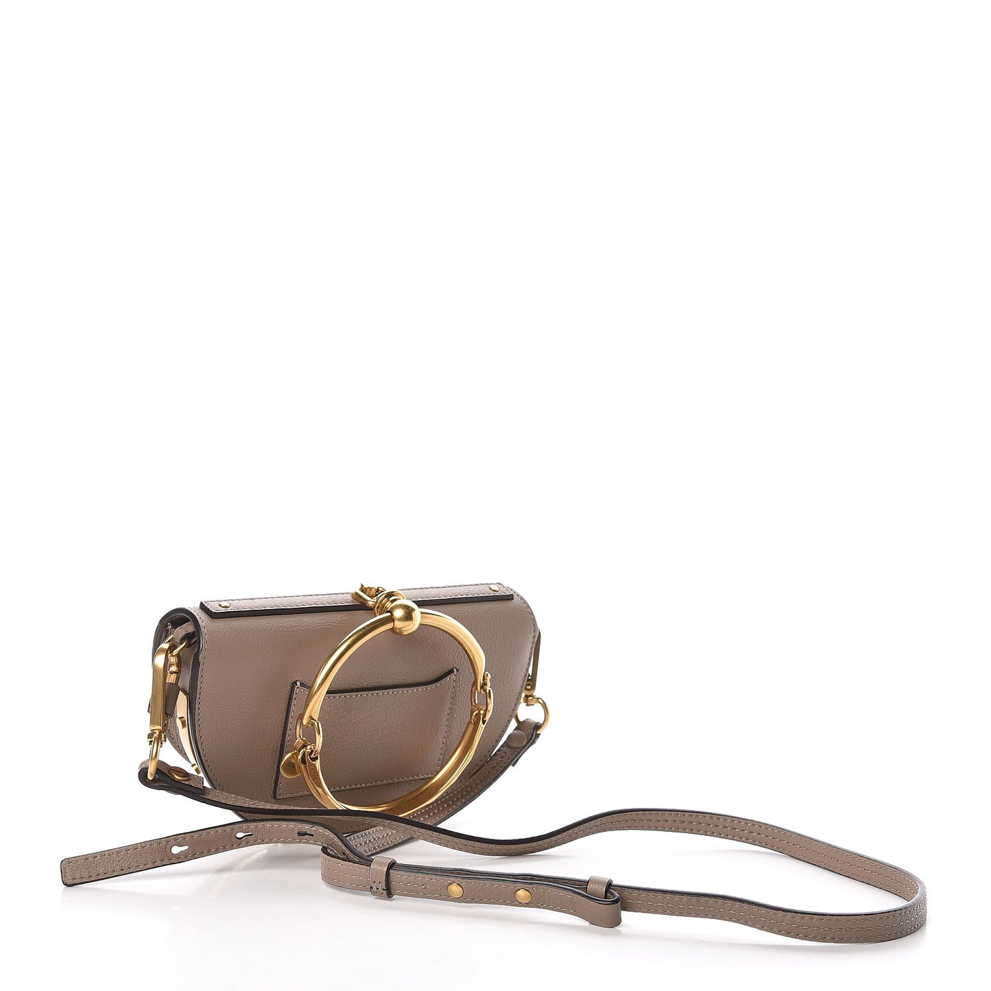 Calfskin Small Nile Bracelet Minaudiere Bag Motty Grey