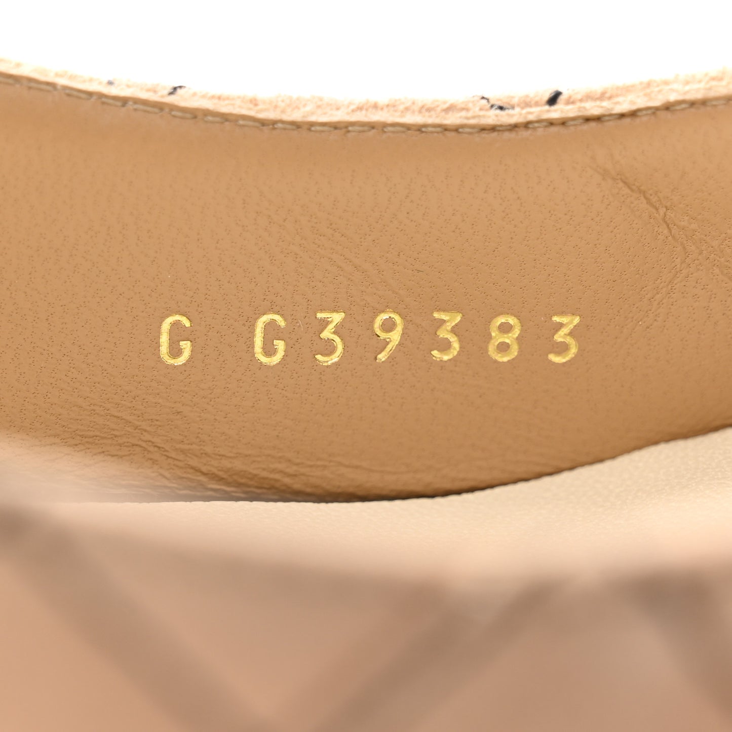 Suede Kidskin Patent Cap Toe Quilted Mary Jane Flats 39.5 Beige Black