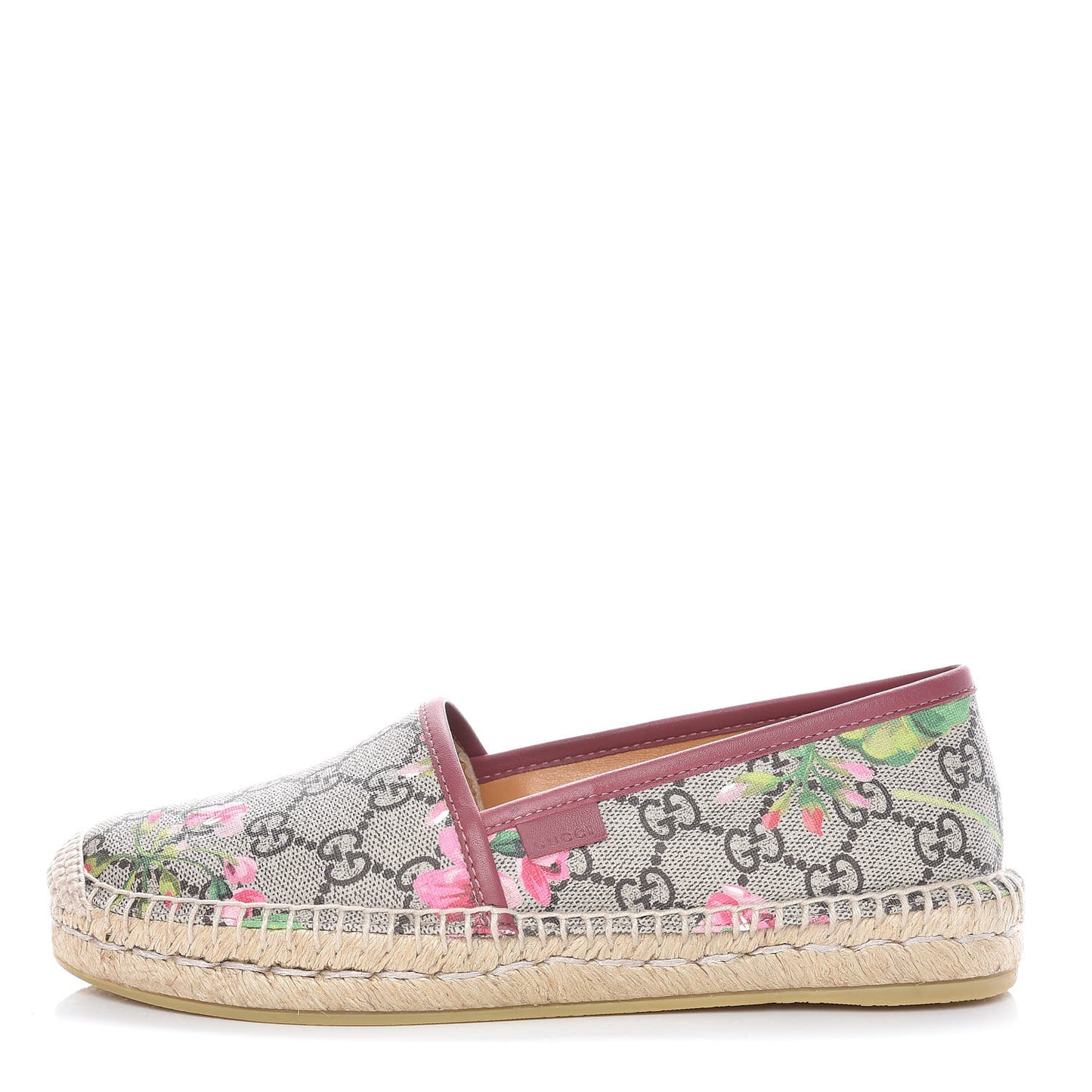 GG Supreme Monogram Blooms Espadrilles 36 Beige Multicolor Dry Rose