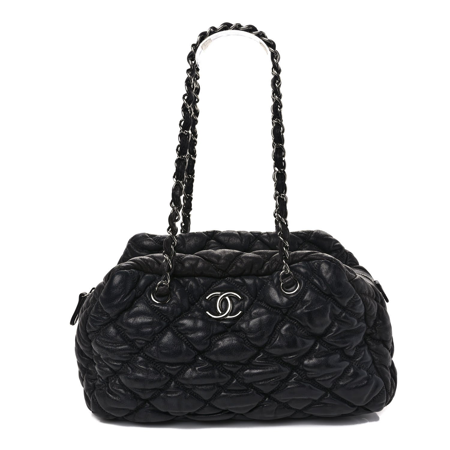Chanel Calfskin Bubble Quilt Bowler Black 1 of 11