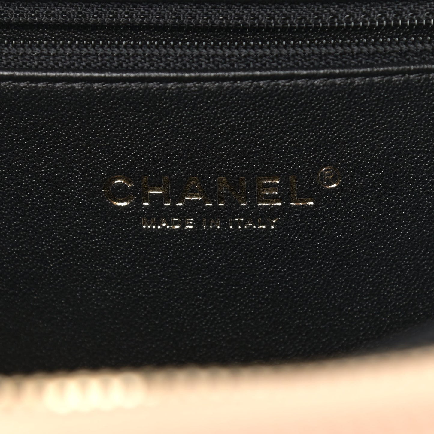 Caviar Quilted Medium CC Filigree Vanity Case Beige Black