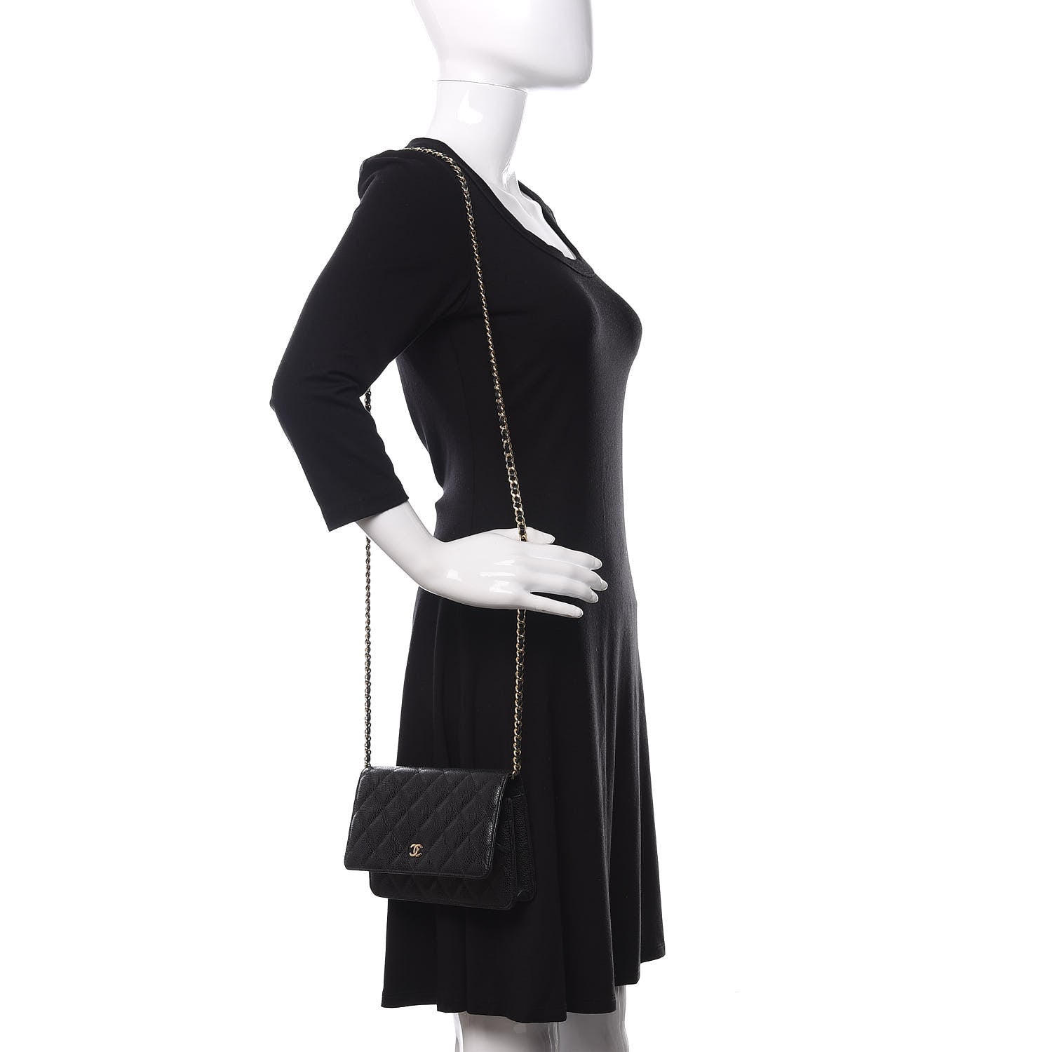 Chanel Caviar Quilted Wallet On Chain WOC Black 2 of 11