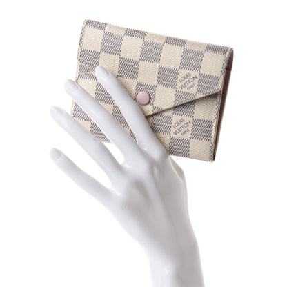 Louis Vuitton Damier Azur Victorine Wallet Rose Ballerine 2 of 8