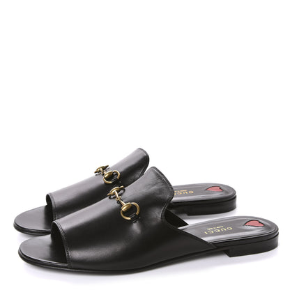 Gucci Malaga Kid Horsebit Slide Sandals 40.5 Black 3 of 10