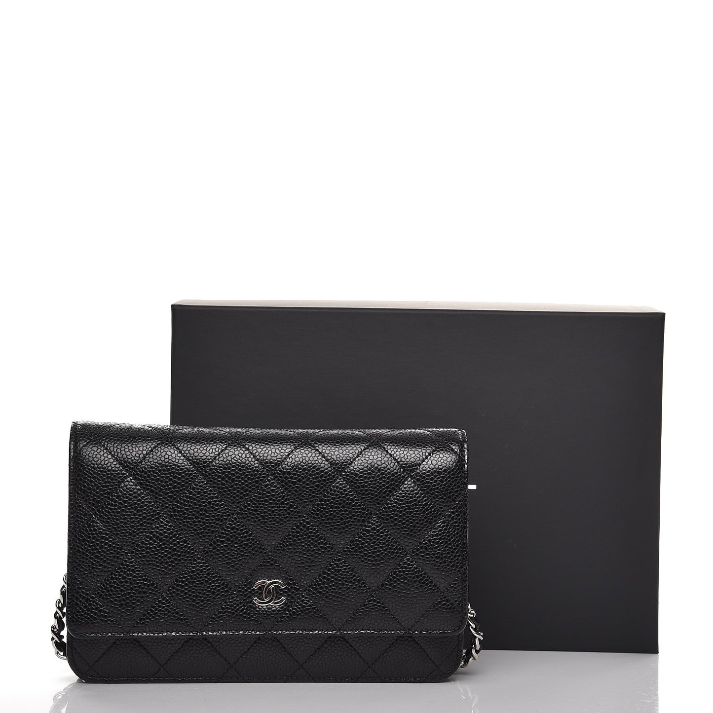 Caviar Quilted Wallet On Chain WOC Black