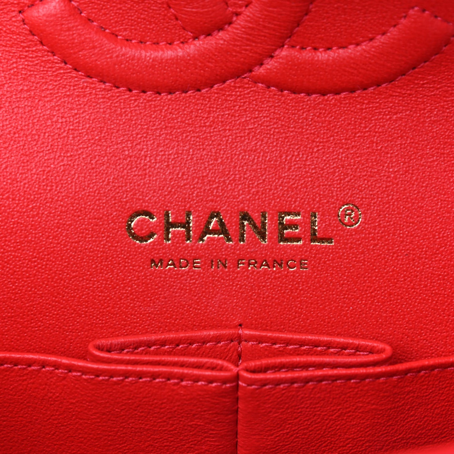 Lambskin Quilted Medium Double Flap Red