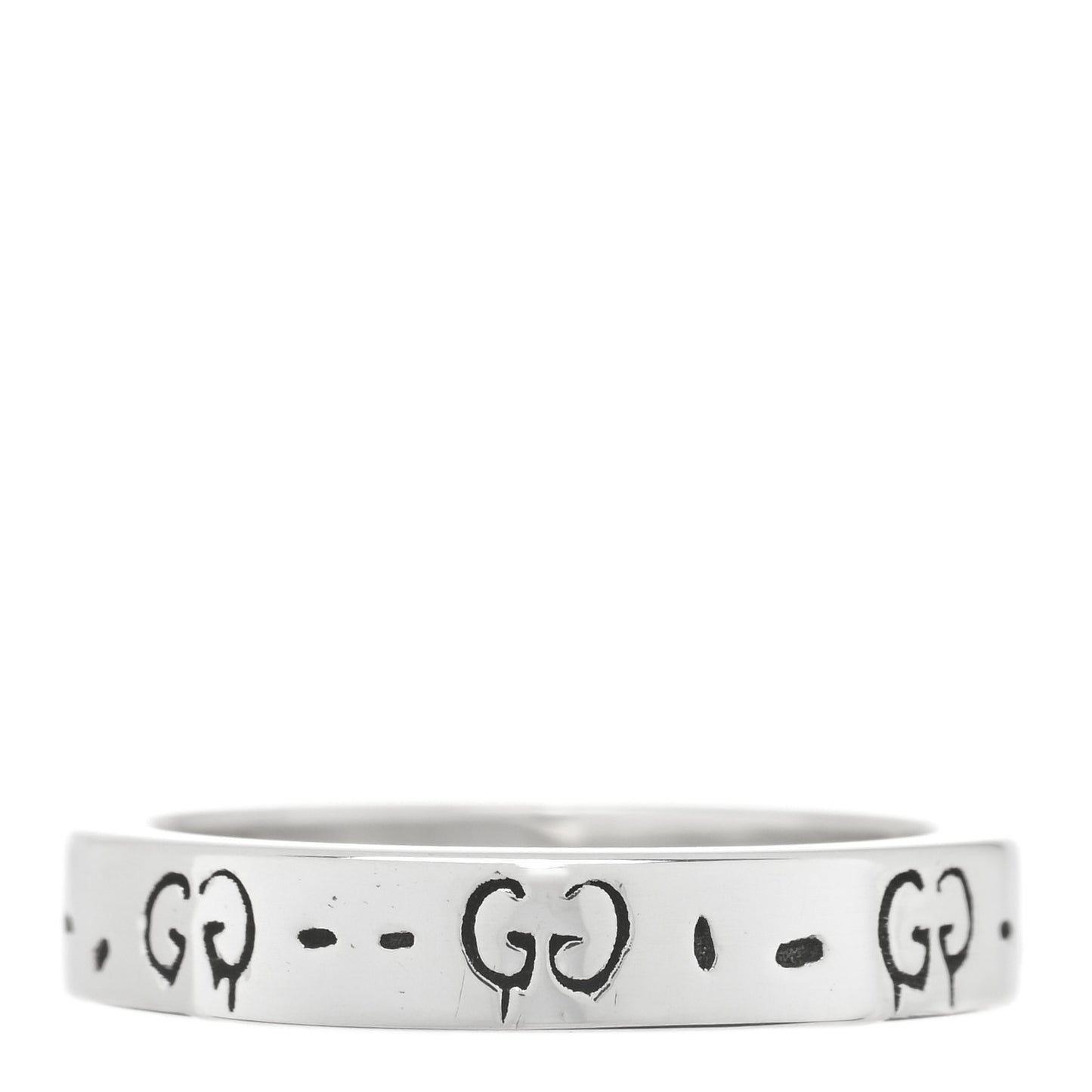 Sterling Silver Narrow GucciGhost Hamlet Skull Ring 55 7.25