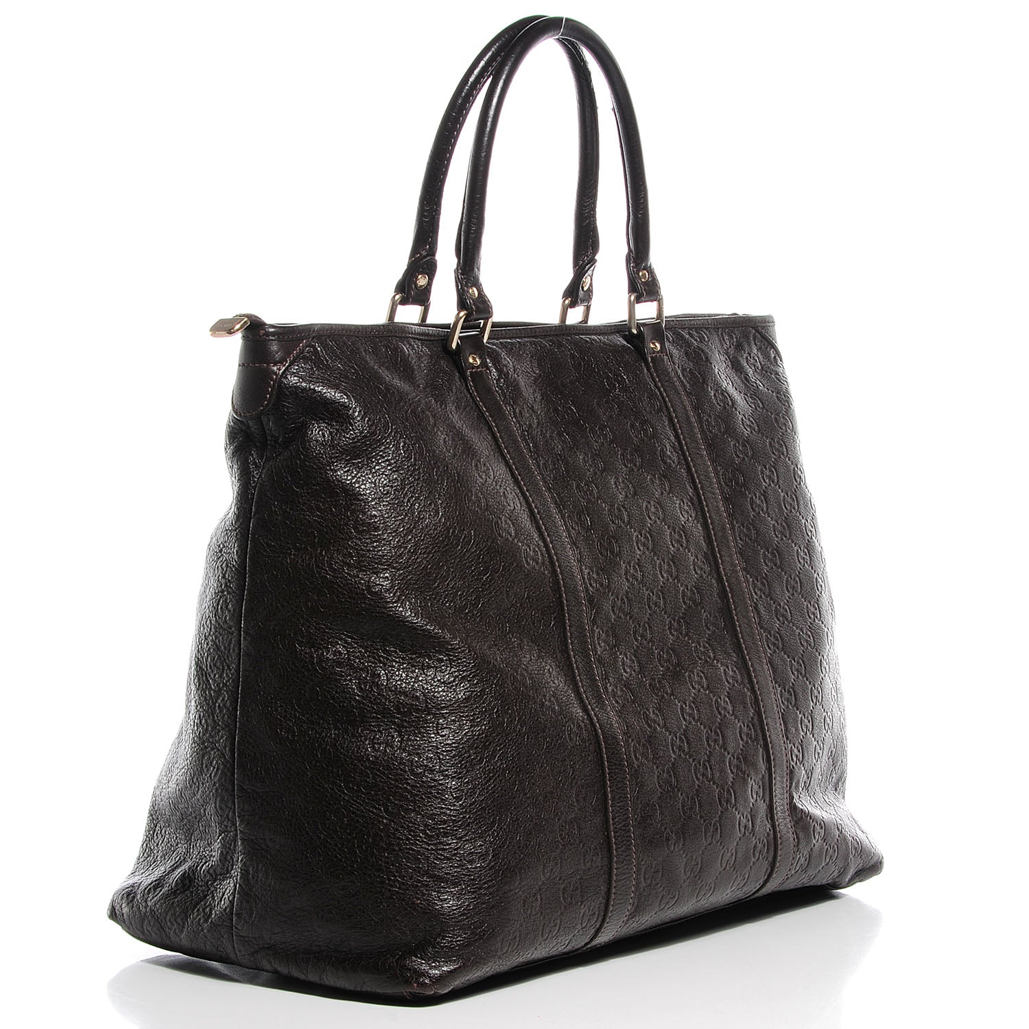 Gucci Guccissima Medium Joy Tote Bag Dark Brown 3 of 7