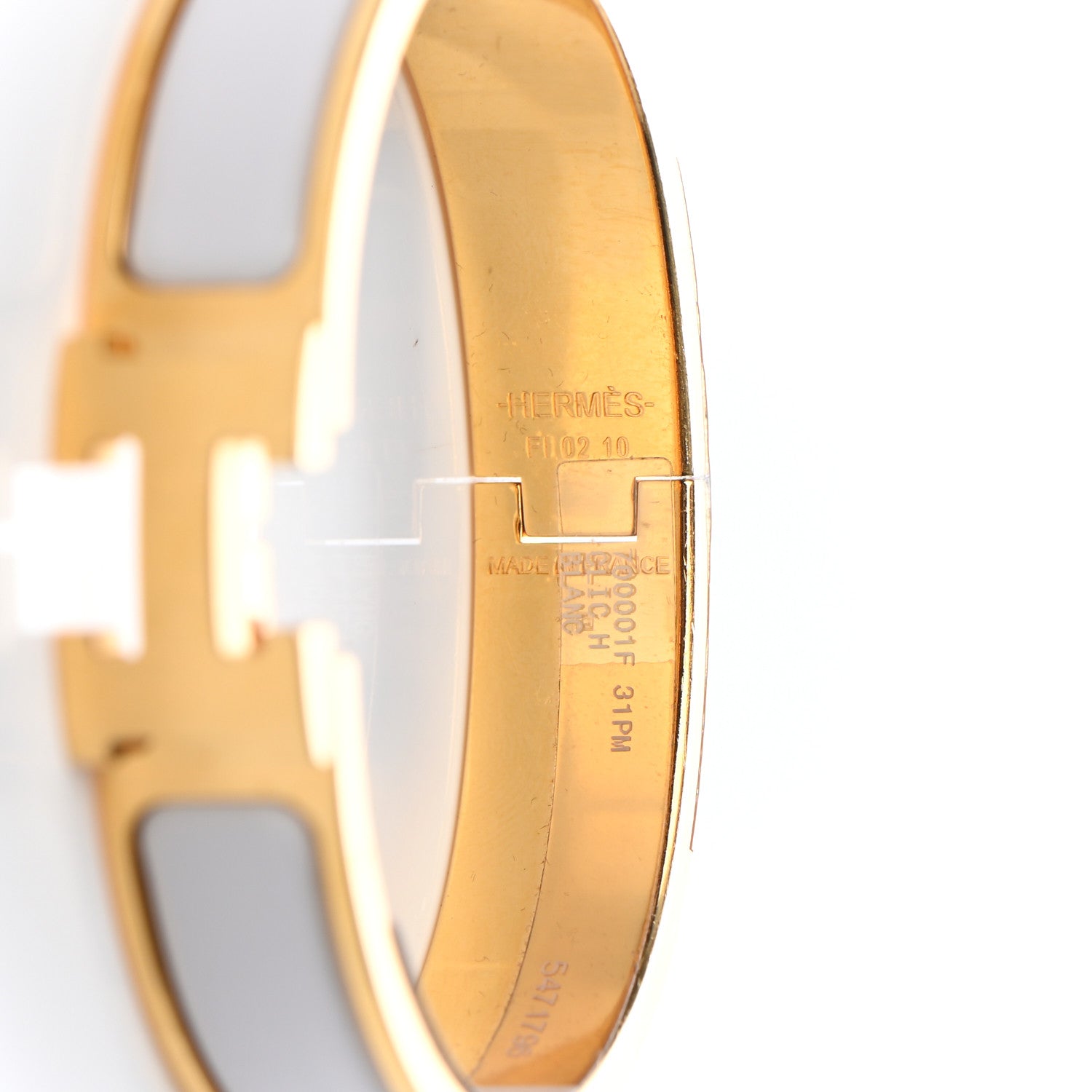 Hermes Enamel Narrow Clic Clac H Bracelet PM White 4 of 5
