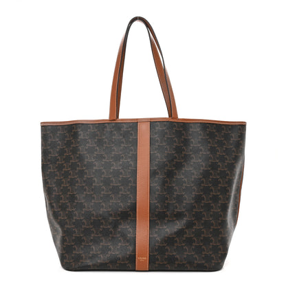 Celine Triomphe Canvas Calfskin Medium Cabas Bag Tan 1 of 19
