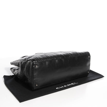 Chanel Lambskin Square Stitched Lax Shopping Tote Black 4 of 7