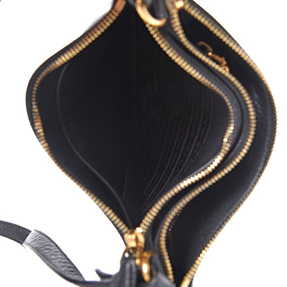 Prada Vitello Phenix Double Zip Crossbody Bag Black 9 of 10