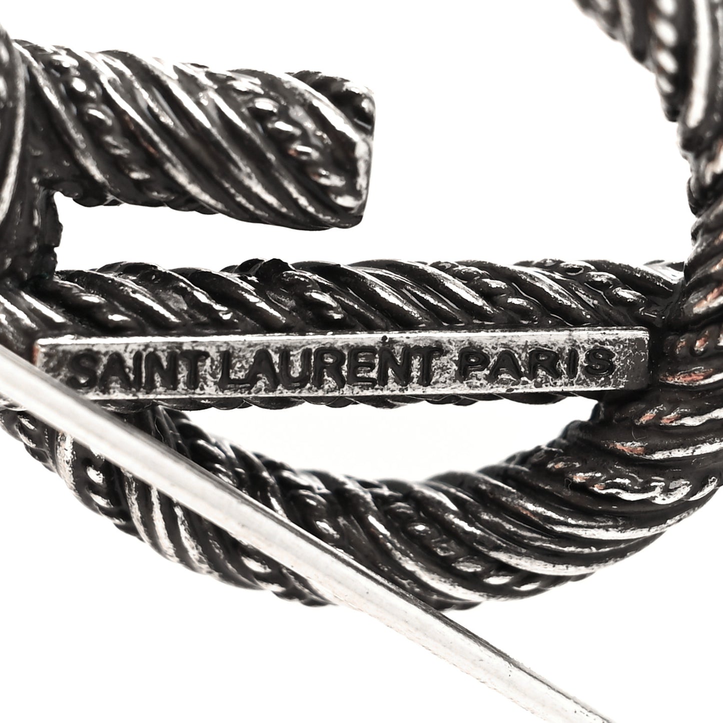 Brass Cassandre Opyum YSL Twisted Brooch Silver