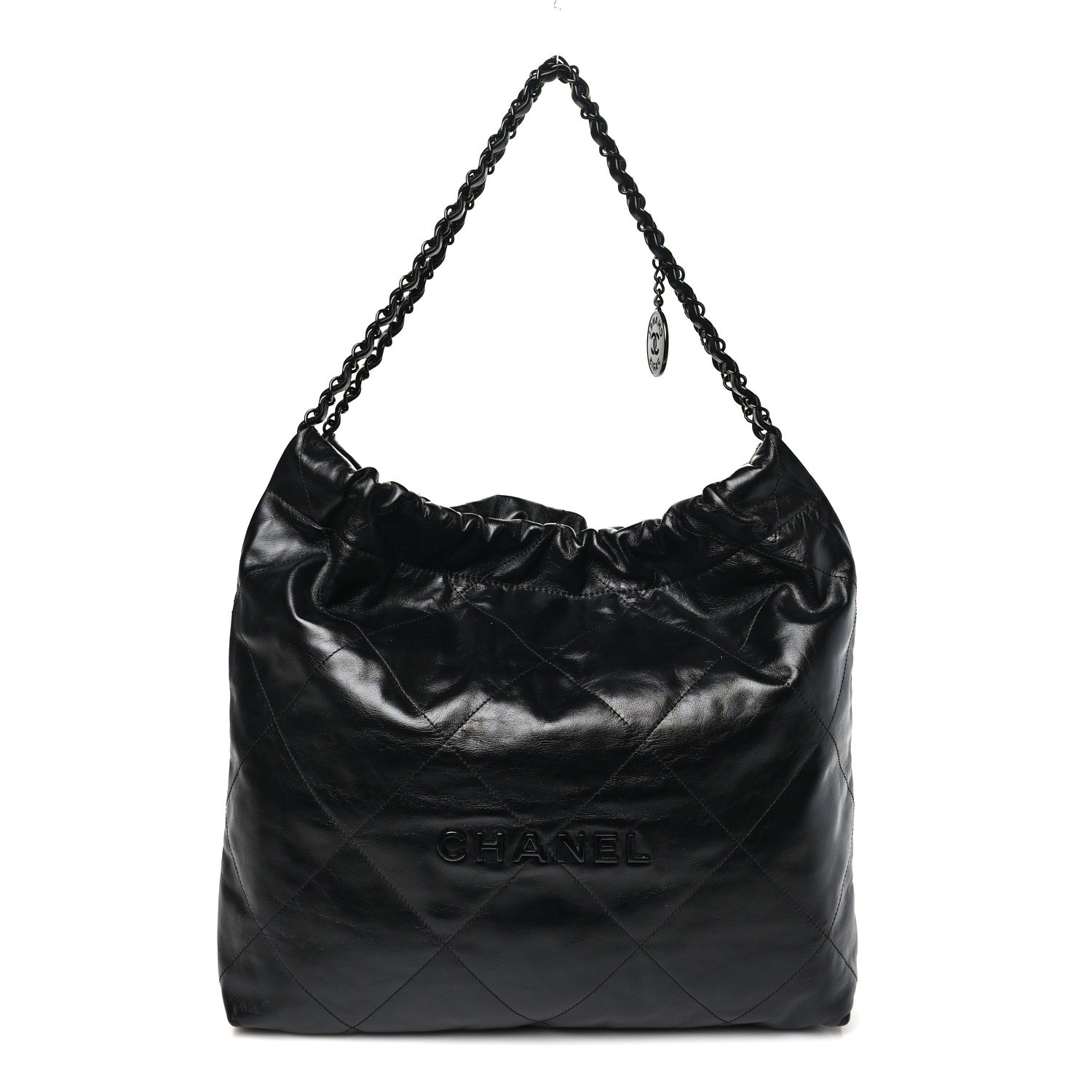Chanel Shiny Calfskin Quilted Large Chanel 22 So Black 1 of 11