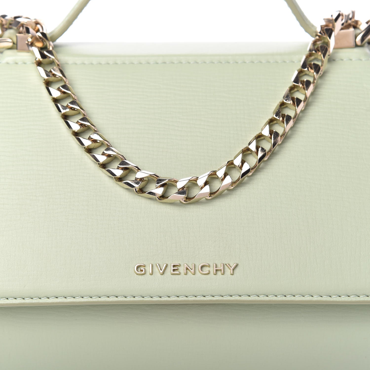 Givenchy Textured Calfskin Mini Pandora Box Chain Crossbody Bag Aqua Green 10 of 10