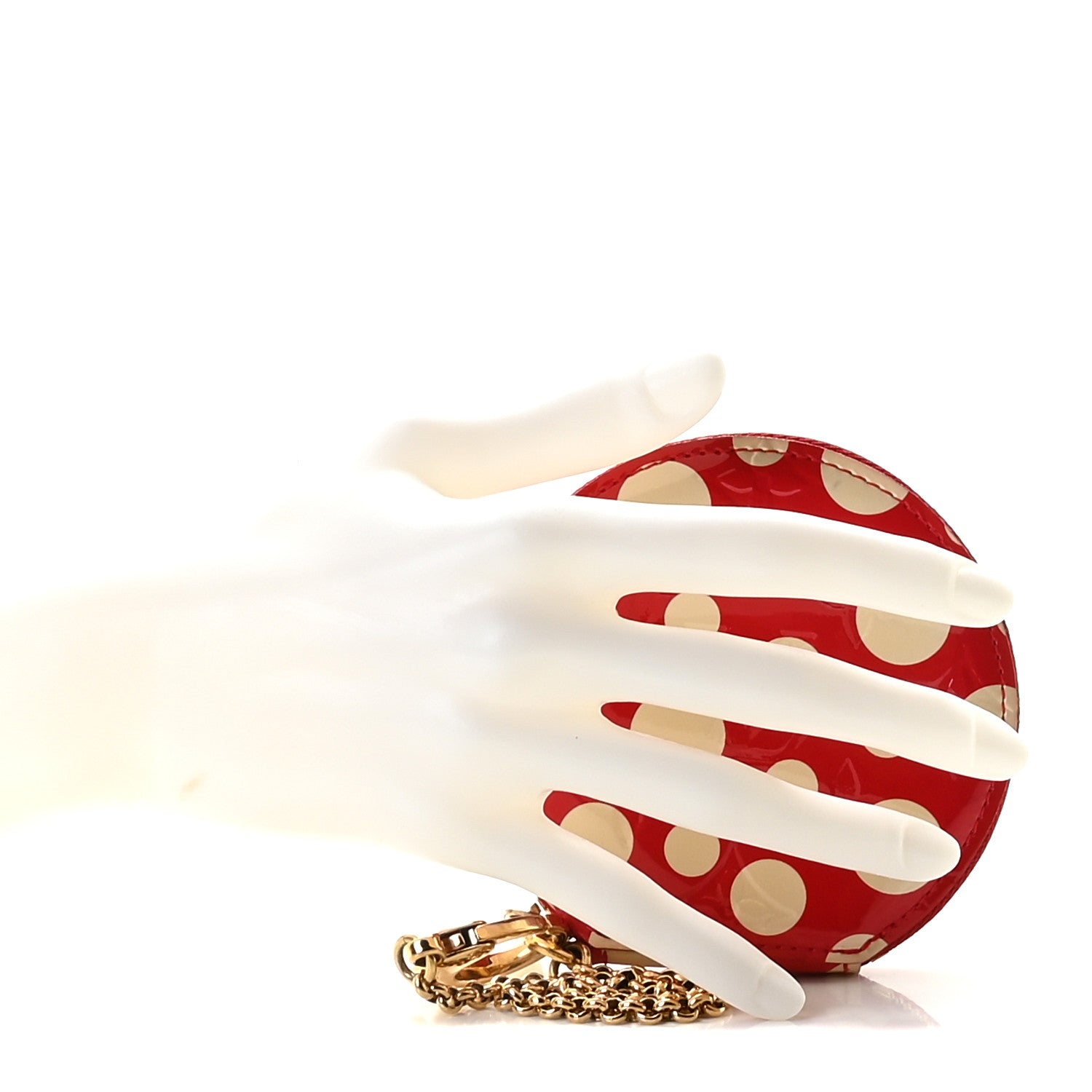 Louis Vuitton Vernis Kusama Infinity Dots Chapeau Coin Purse Red 2 of 10