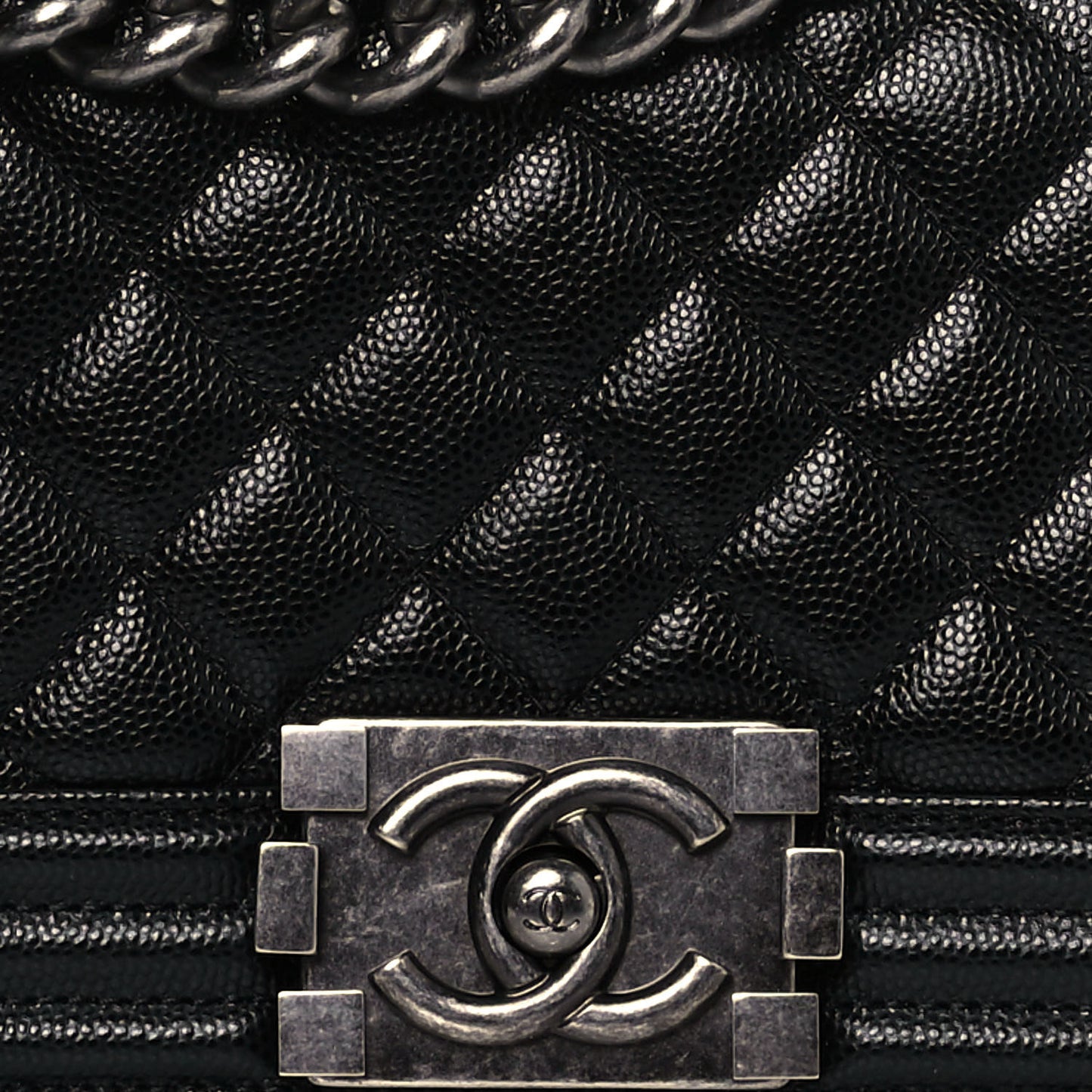 Caviar Quilted Small Boy Flap Black
