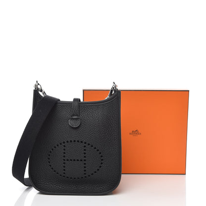 Hermes Taurillon Clemence Evelyne TPM Black 10 of 10