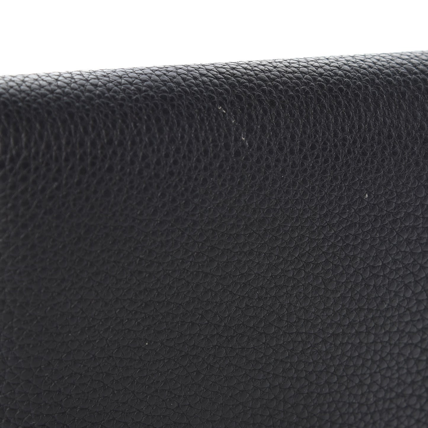 Grained Calfskin Monogram Double V Compact Wallet Black