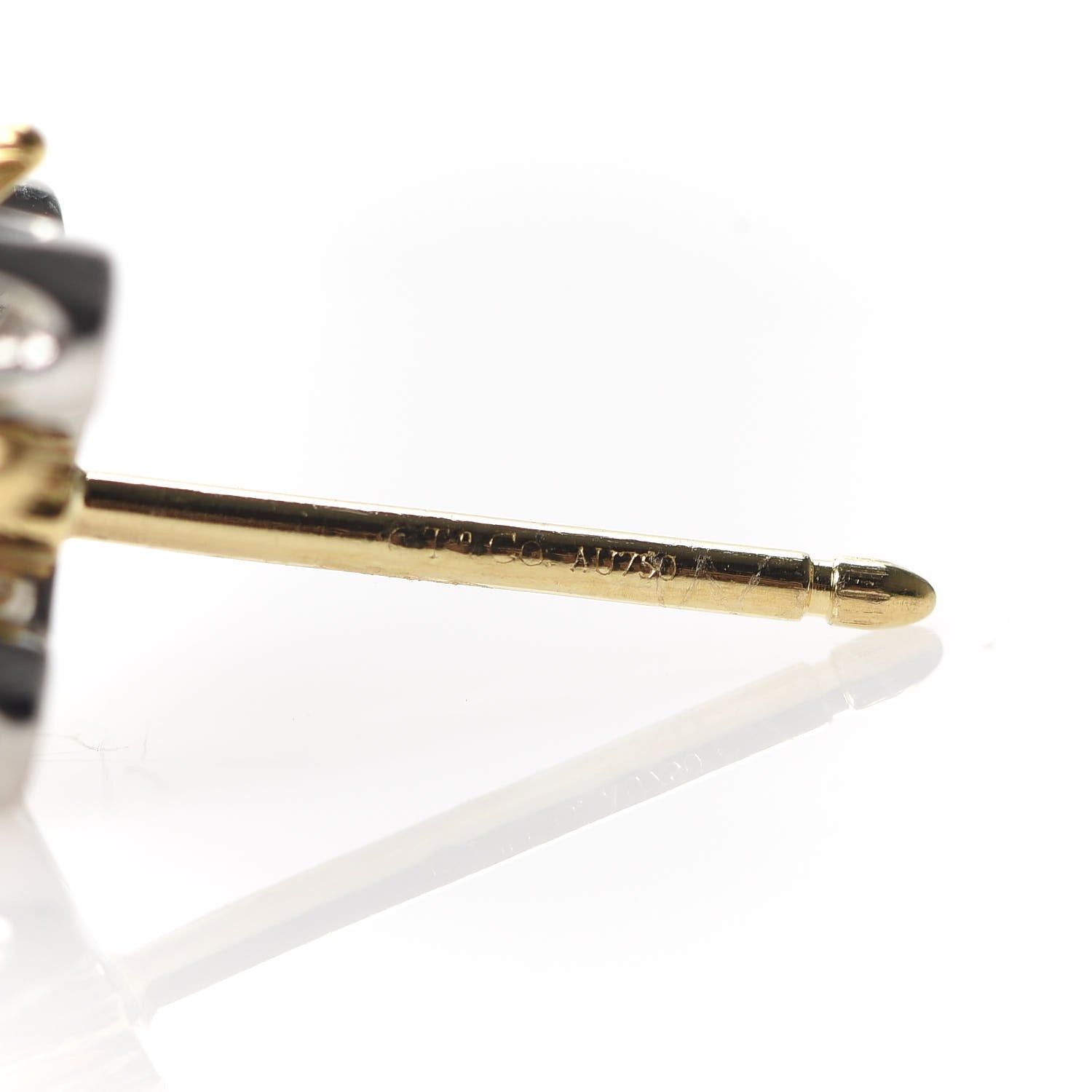 Tiffany Platinum 18K Yellow Gold Diamond Schlumberger Lynn Earrings 5 of 5