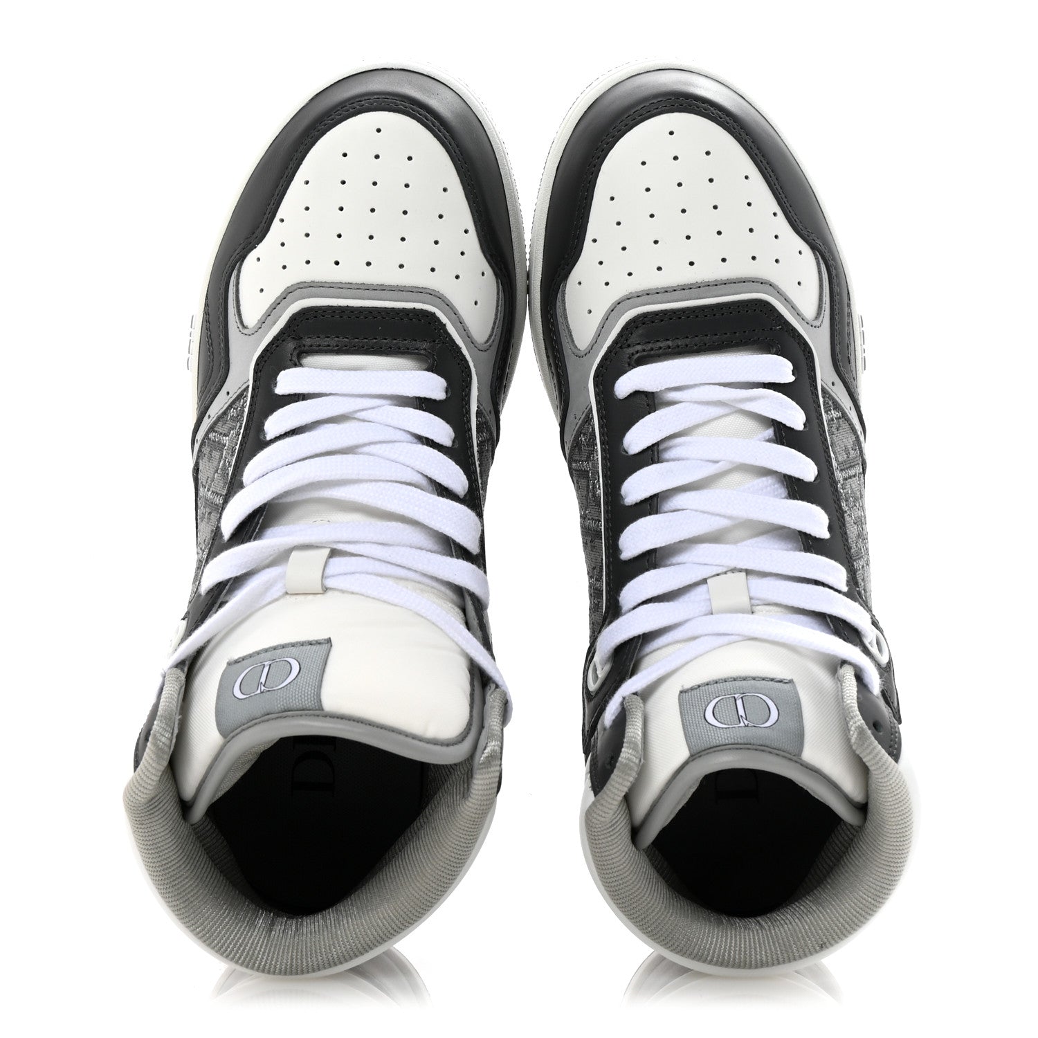 Christian Dior Smooth Calfskin Jacquard Oblique Mens B27 High Top Sneakers 40 Grey 2 of 9