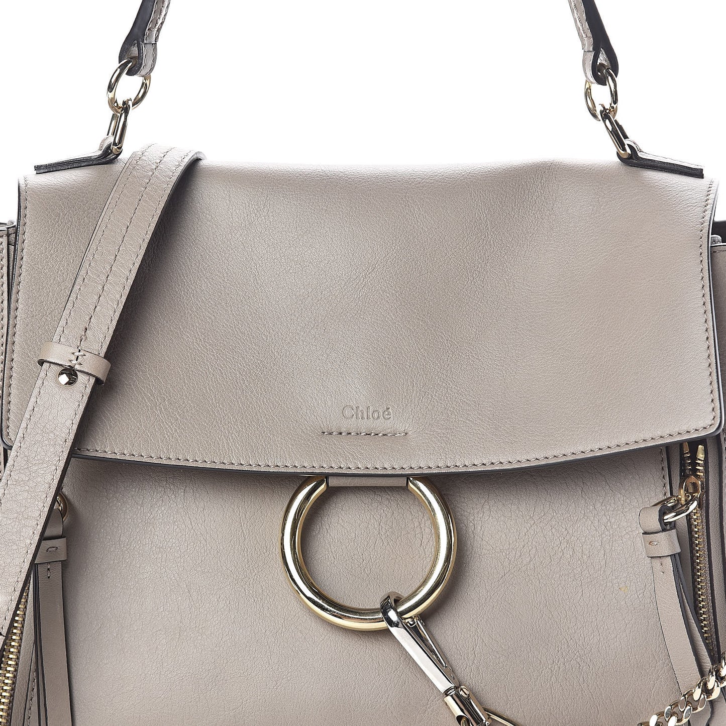 Calfskin Medium Faye Day Shoulder Bag Motty Grey