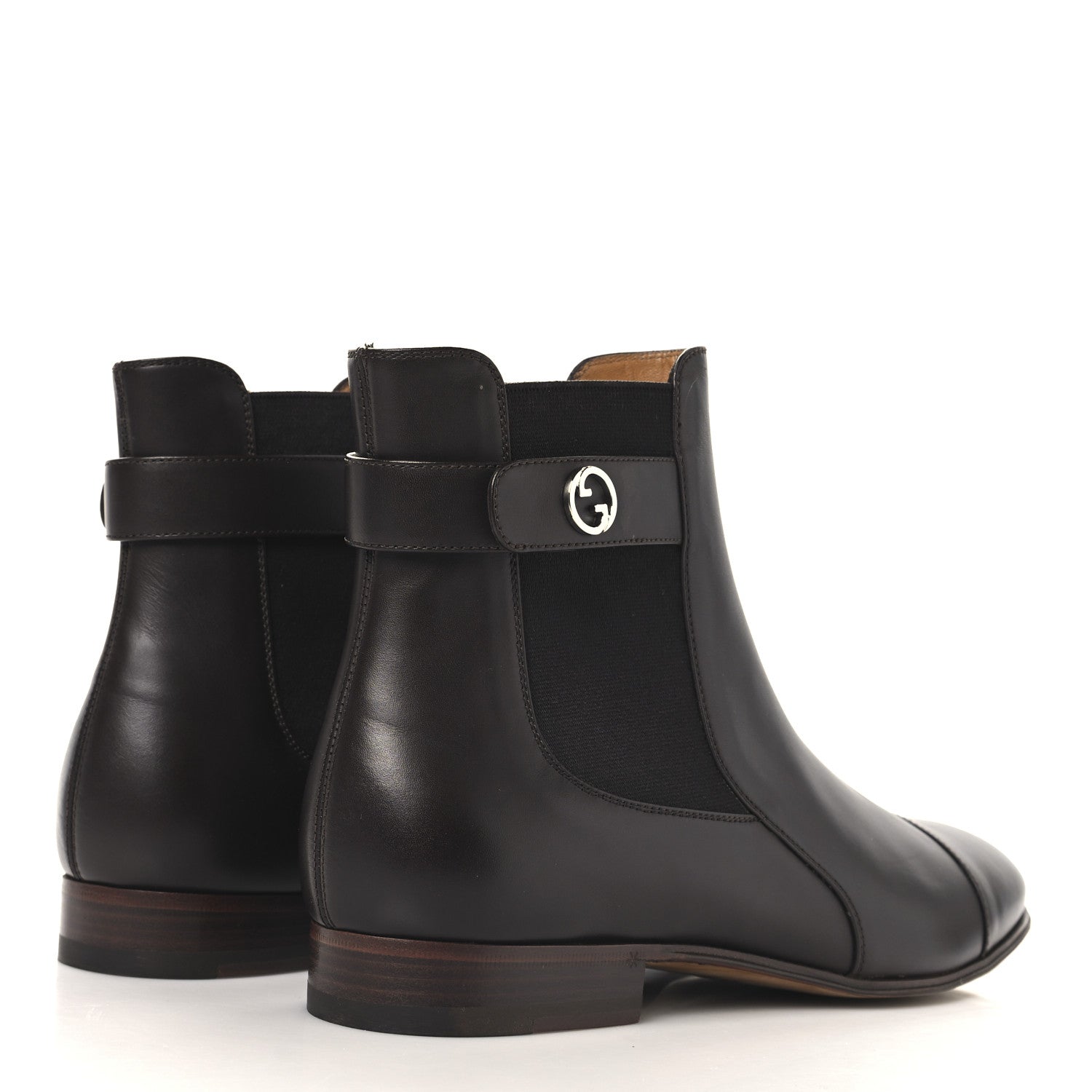 Gucci Calfskin Mens Blondie Chelsea Ankle Boots 8 Cocoa 5 of 10