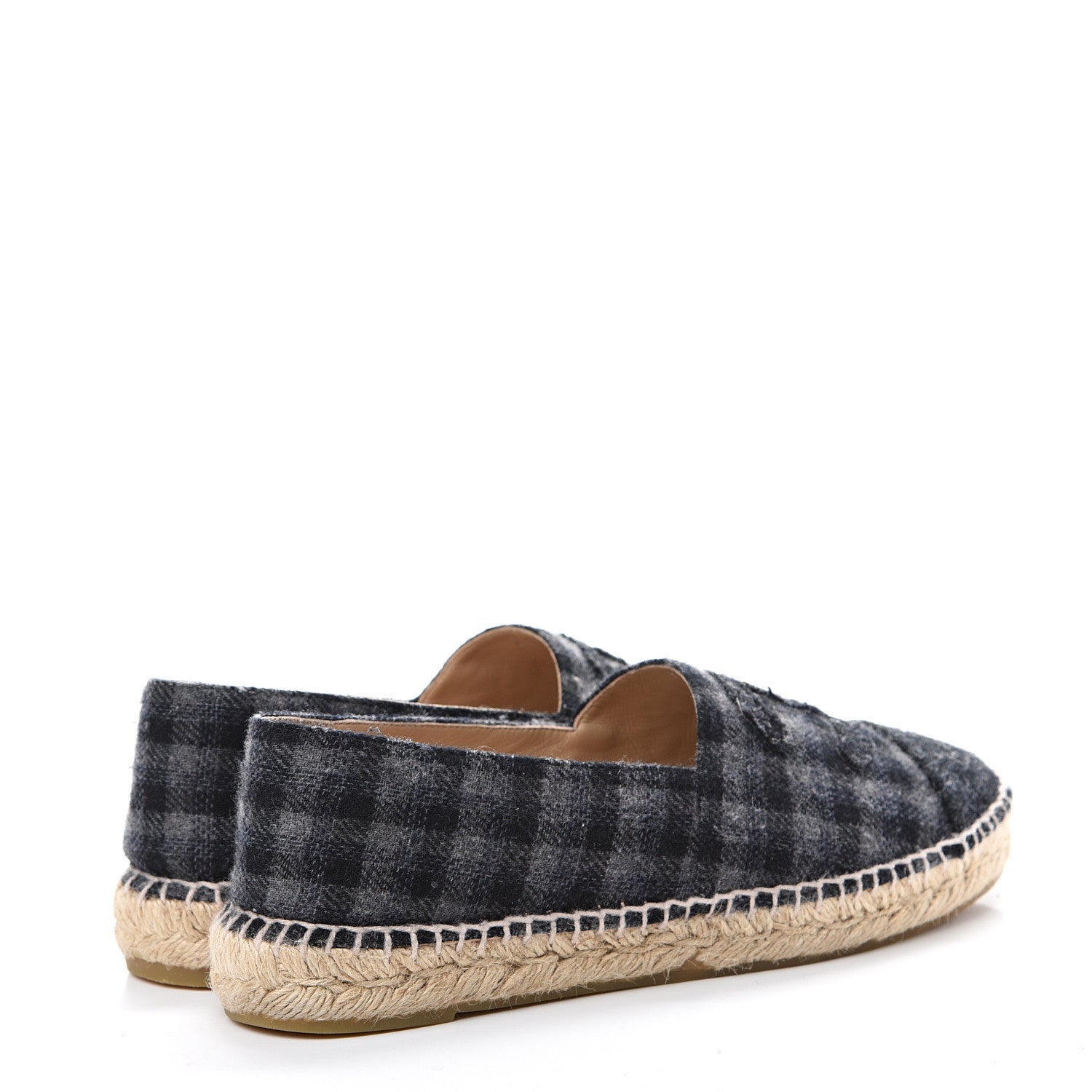Chanel Flannel CC Espadrilles 40 Black Grey 4 of 10