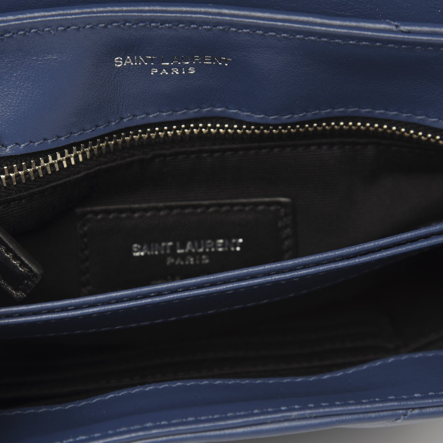 Saint Laurent Calfskin Y Quilted Monogram Toy Loulou Chain Satchel Denim 6 of 10
