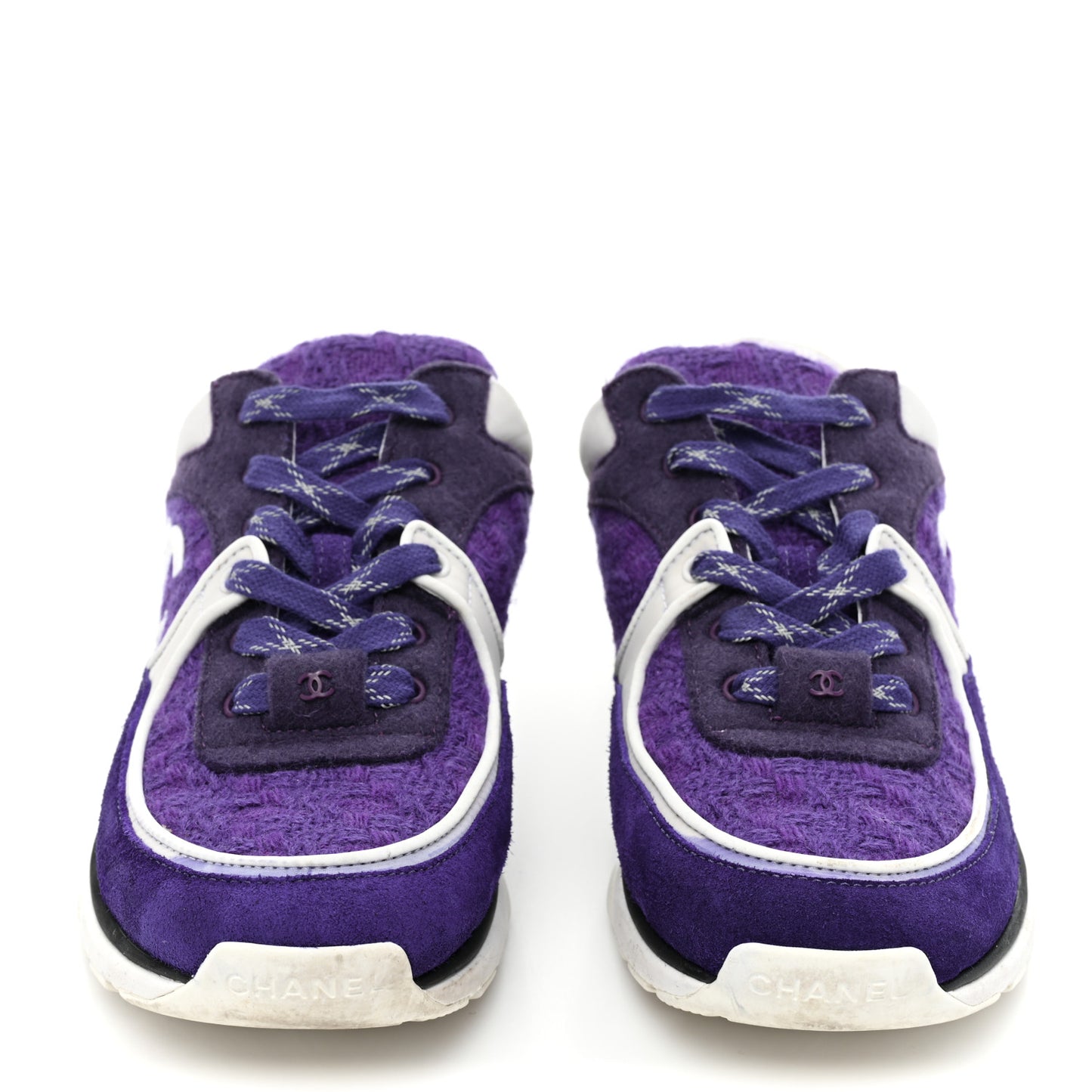 Suede Tweed Felt CC Sneakers 37 Purple