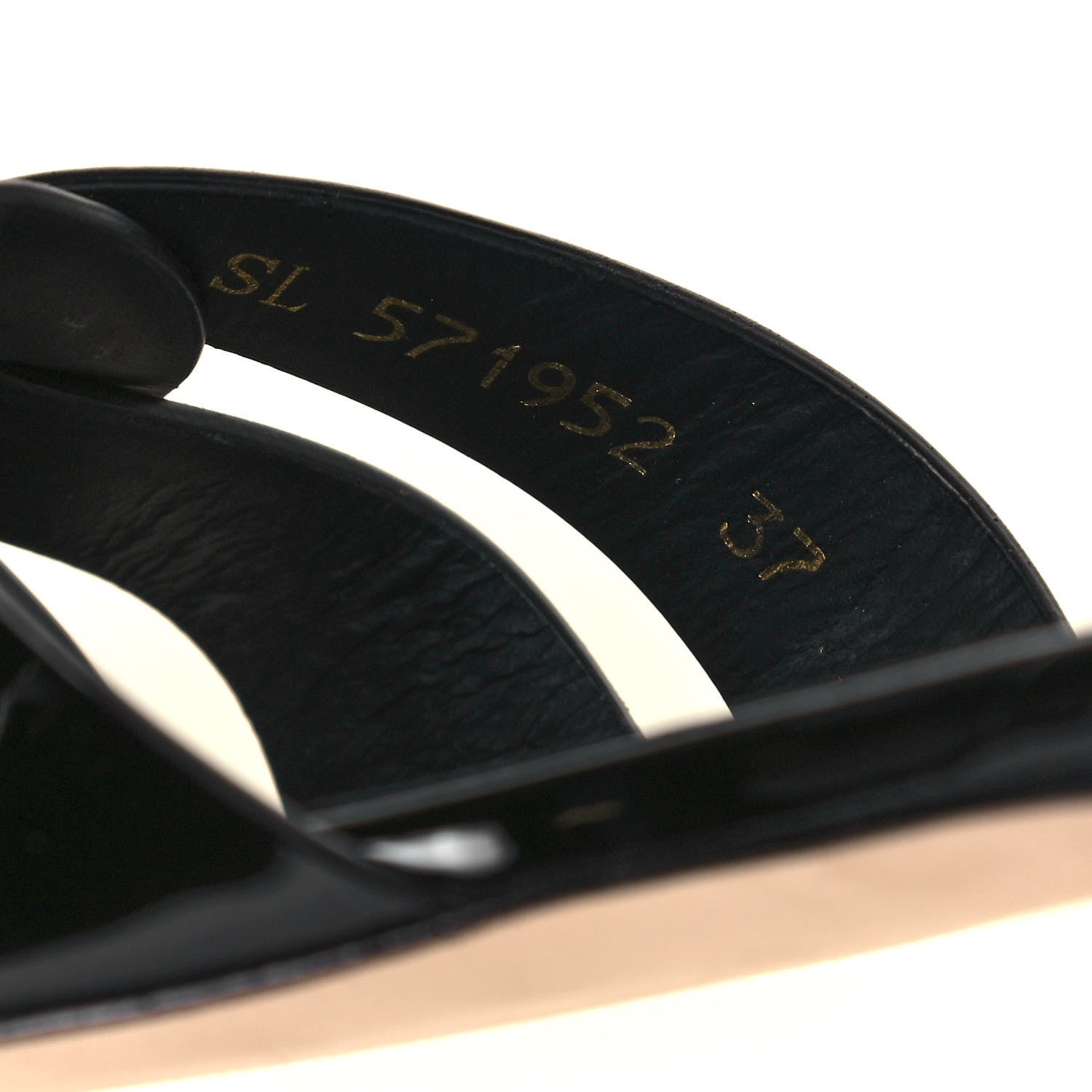 Saint Laurent Patent Calfskin Nu Pied 05 Slide Sandals 37 Black 8 of 9