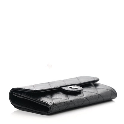 Chanel Caviar Quilted Medium Gusset Flap Wallet Black 4 of 9