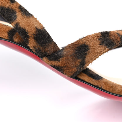 Christian Louboutin Veau Velours Taralita 85 Thong Sandals 37 Leo 12 of 13