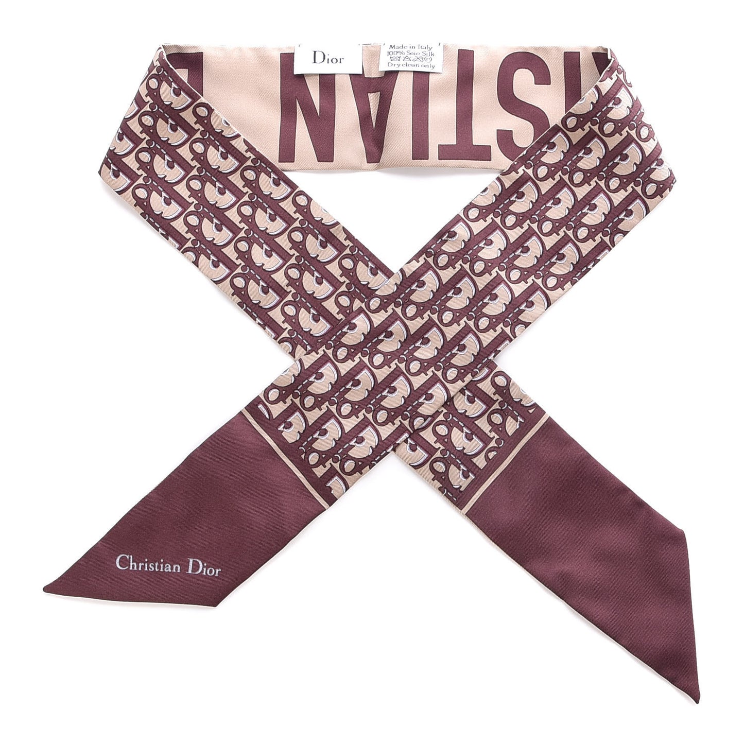 Silk Oblique Mitzah Scarf Bordeaux