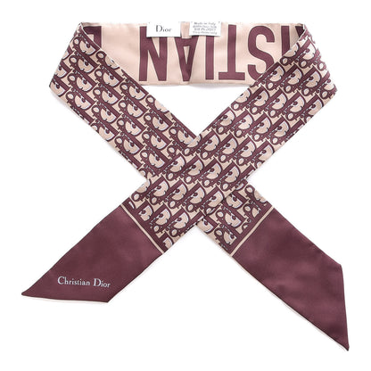Christian Dior Silk Oblique Mitzah Scarf Bordeaux 2 of 4