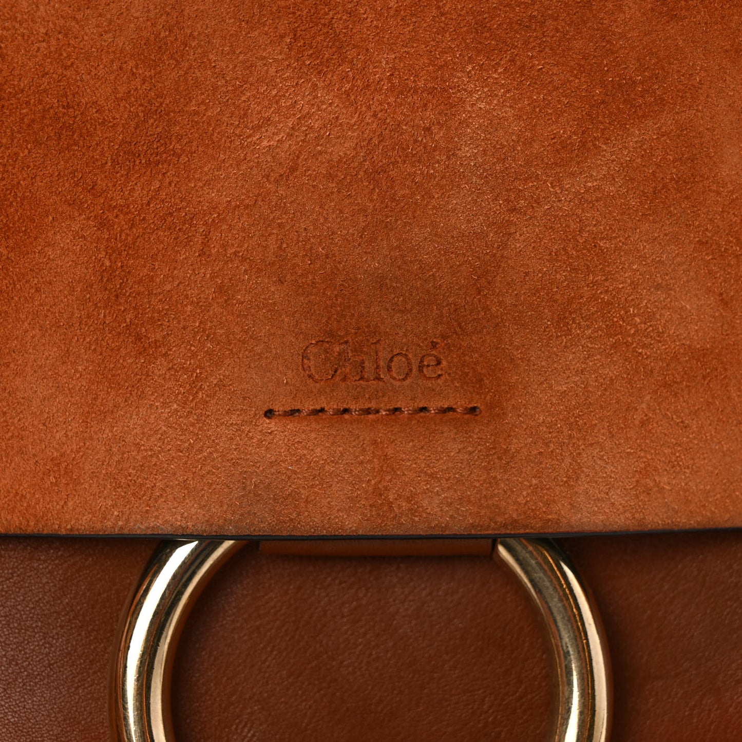 Suede Calfskin Mini Faye Shoulder Bag Tobacco