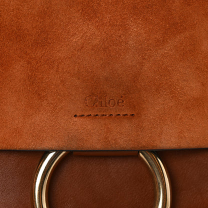 Chloe Suede Calfskin Mini Faye Shoulder Bag Tobacco 6 of 12