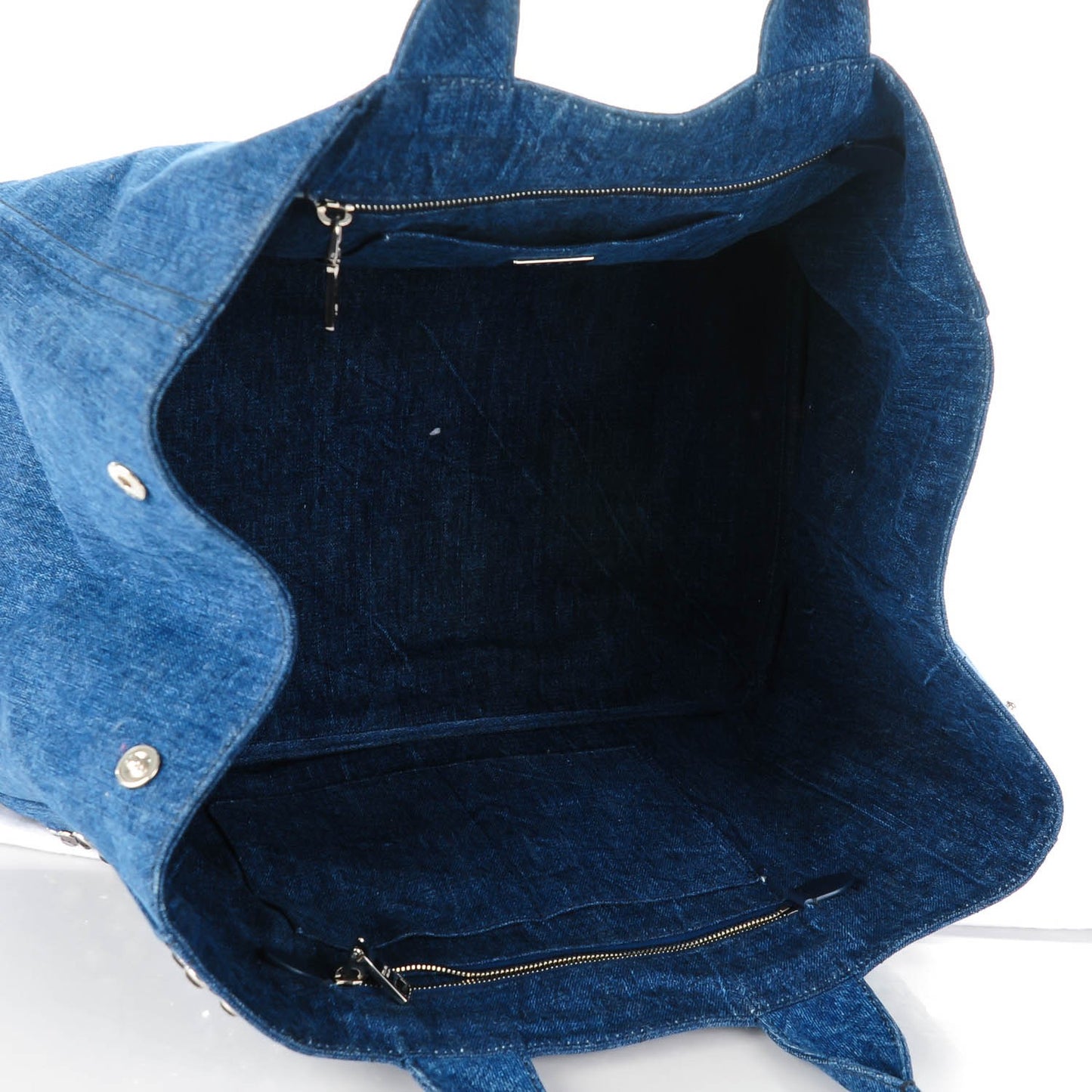 Canapa Denim Crystal Studded Tote Avio