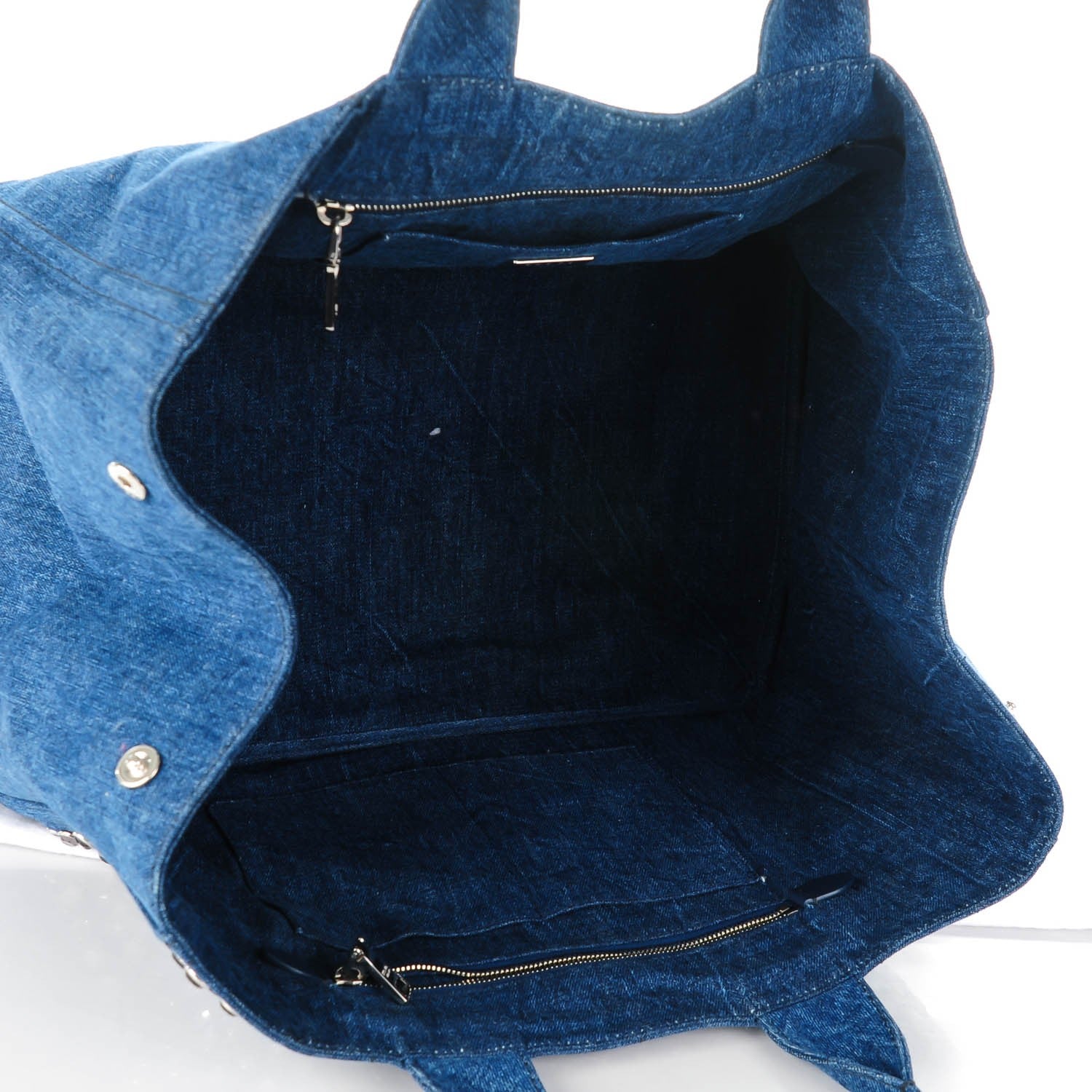 Prada Canapa Denim Crystal Studded Tote Avio 5 of 8